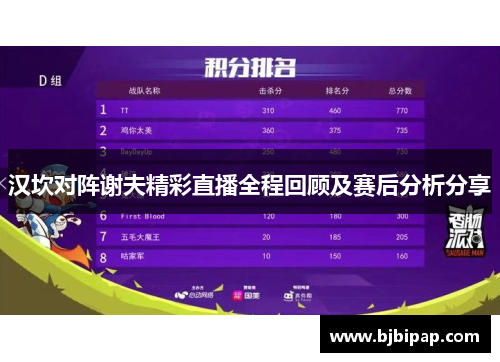 汉坎对阵谢夫精彩直播全程回顾及赛后分析分享